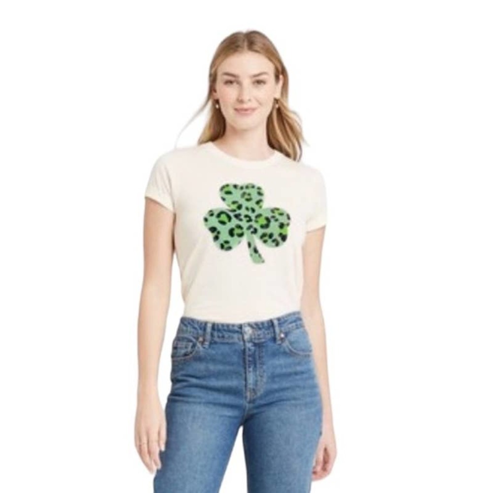 Leopard Print Shamrock T-Shirt